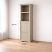 MOBILE BAGNO SALVASPAZIO 4 MODULI TAUPE 40X43X164 CM CON ANTA EFFETTO LEGNO E RIPIANI A VISTA – MOBILE CONTENITORE VERTICALE PER ARREDO BAGNO