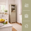 MOBILE BAGNO SALVASPAZIO 4 MODULI TAUPE 40X43X164 CM CON ANTA EFFETTO LEGNO E RIPIANI A VISTA – MOBILE CONTENITORE VERTICALE PER ARREDO BAGNO