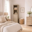 MOBILE BAGNO SALVASPAZIO 4 MODULI TAUPE 40X43X164 CM CON ANTA EFFETTO LEGNO E RIPIANI A VISTA – MOBILE CONTENITORE VERTICALE PER ARREDO BAGNO