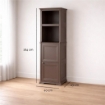 MOBILE 2 MODULI WENGÉ 40X43X164 CM CON ANTE FINITURA LEGNO E 2 MODULI SCAFFALE – CONTENITORE VERTICALE SALVASPAZIO PER ORGANIZZAZIONE CASA