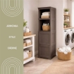 MOBILE 2 MODULI WENGÉ 40X43X164 CM CON ANTE FINITURA LEGNO E 2 MODULI SCAFFALE – CONTENITORE VERTICALE SALVASPAZIO PER ORGANIZZAZIONE CASA