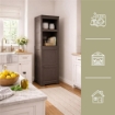 MOBILE 2 MODULI WENGÉ 40X43X164 CM CON ANTE FINITURA LEGNO E 2 MODULI SCAFFALE – CONTENITORE VERTICALE SALVASPAZIO PER ORGANIZZAZIONE CASA