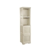 MOBILE BAGNO SALVASPAZIO 4 MODULI ANGORA 40X43X164 CM CON ANTA EFFETTO LEGNO E RIPIANI A VISTA – MOBILE CONTENITORE VERTICALE PER ARREDO BAGNO
