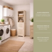 MOBILE BAGNO SALVASPAZIO 4 MODULI ANGORA 40X43X164 CM CON ANTA EFFETTO LEGNO E RIPIANI A VISTA – MOBILE CONTENITORE VERTICALE PER ARREDO BAGNO