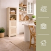 MOBILE BAGNO SALVASPAZIO 4 MODULI ANGORA 40X43X164 CM CON ANTA EFFETTO LEGNO E RIPIANI A VISTA – MOBILE CONTENITORE VERTICALE PER ARREDO BAGNO