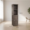 MOBILE BAGNO VERTICALE SALVASPAZIO 4 MODULI WENGÉ 40X43X164 CM CON ANTA EFFETTO LEGNO E RIPIANI A VISTA – CONTENITORE PER ARREDO BAGNO
