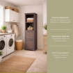 MOBILE BAGNO VERTICALE SALVASPAZIO 4 MODULI WENGÉ 40X43X164 CM CON ANTA EFFETTO LEGNO E RIPIANI A VISTA – CONTENITORE PER ARREDO BAGNO