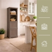 MOBILE BAGNO VERTICALE SALVASPAZIO 4 MODULI WENGÉ 40X43X164 CM CON ANTA EFFETTO LEGNO E RIPIANI A VISTA – CONTENITORE PER ARREDO BAGNO