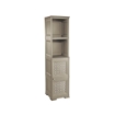 MOBILE 4 MODULI 40X43X164 CM TAUPE CON ANTE TRAFORATE E 2 VANI A GIORNO – LIBRERIA CONTENITORE VERTICALE DESIGN PER ZONA LIVING