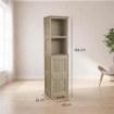 MOBILE 4 MODULI 40X43X164 CM TAUPE CON ANTE TRAFORATE E 2 VANI A GIORNO – LIBRERIA CONTENITORE VERTICALE DESIGN PER ZONA LIVING