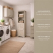 MOBILE 4 MODULI 40X43X164 CM TAUPE CON ANTE TRAFORATE E 2 VANI A GIORNO – LIBRERIA CONTENITORE VERTICALE DESIGN PER ZONA LIVING