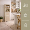 MOBILE 4 MODULI 40X43X164 CM TAUPE CON ANTE TRAFORATE E 2 VANI A GIORNO – LIBRERIA CONTENITORE VERTICALE DESIGN PER ZONA LIVING