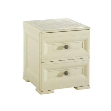 COMODINO 2 CASSETTI ANGORA 40X43X46 CM – COMODINO MODERNO SALVASPAZIO PER CAMERA DA LETTO E ZONA LIVING
