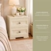 COMODINO 2 CASSETTI ANGORA 40X43X46 CM – COMODINO MODERNO SALVASPAZIO PER CAMERA DA LETTO E ZONA LIVING