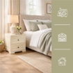 COMODINO 2 CASSETTI ANGORA 40X43X46 CM – COMODINO MODERNO SALVASPAZIO PER CAMERA DA LETTO E ZONA LIVING
