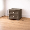 COMODINO 2 CASSETTI WENGÉ 40X43X46 CM – MOBILE COMPATTO SALVASPAZIO PER CAMERA DA LETTO E ZONA LIVING