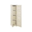 COLONNINA 4 MODULI IN PLASTICA EFFETTO LEGNO CON ANTE LISCE 40X43X164 CM, MOBILETTO ALTO MULTIUSO PER CAMERA, SALOTTO, STUDIO E HOME OFFICE