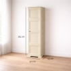 COLONNINA 4 MODULI IN PLASTICA EFFETTO LEGNO CON ANTE LISCE 40X43X164 CM, MOBILETTO ALTO MULTIUSO PER CAMERA, SALOTTO, STUDIO E HOME OFFICE