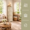 COLONNINA 4 MODULI IN PLASTICA EFFETTO LEGNO CON ANTE LISCE 40X43X164 CM, MOBILETTO ALTO MULTIUSO PER CAMERA, SALOTTO, STUDIO E HOME OFFICE
