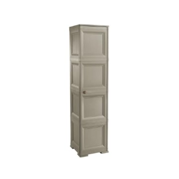 ARMADIO A COLONNA CON 4 MEZZI RIPIANI E 1 ANTA LISCIA TAUPE DIMENSIONI 40X43X164H CM