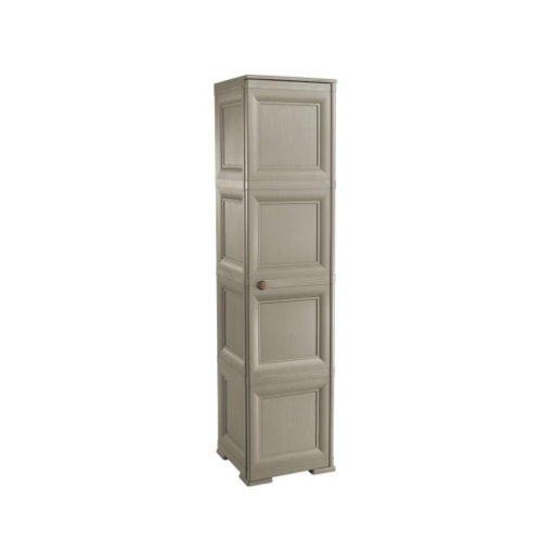 ARMADIO A COLONNA CON 4 MEZZI RIPIANI E 1 ANTA LISCIA TAUPE DIMENSIONI 40X43X164H CM
