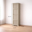 ARMADIO A COLONNA CON 4 MEZZI RIPIANI E 1 ANTA LISCIA TAUPE DIMENSIONI 40X43X164H CM