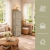 ARMADIO A COLONNA CON 4 MEZZI RIPIANI E 1 ANTA LISCIA TAUPE DIMENSIONI 40X43X164H CM