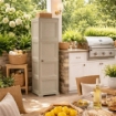 ARMADIO A COLONNA CON 4 MEZZI RIPIANI E 1 ANTA LISCIA TAUPE DIMENSIONI 40X43X164H CM