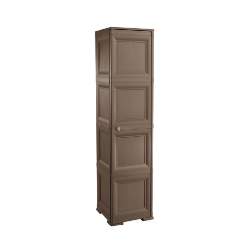 ARMADIO A COLONNA CON 4 MEZZI RIPIANI E 1 ANTA LISCIA WENGÈ DIMENSIONI 40X43X164H CM