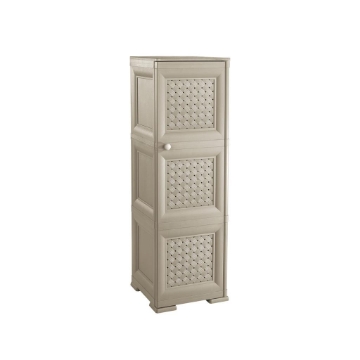 MOBILE 3 MODULI TALPA 40X43X125 CM CON ANTE TRAFORATE – CONTENITORE VERTICALE ORGANIZZAZIONE CASA PER INGRESSO E ZONA GIORNO