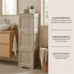 MOBILE 3 MODULI TALPA 40X43X125 CM CON ANTE TRAFORATE – CONTENITORE VERTICALE ORGANIZZAZIONE CASA PER INGRESSO E ZONA GIORNO