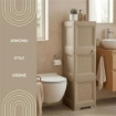 MOBILE 3 MODULI TALPA 40X43X125 CM CON ANTE TRAFORATE – CONTENITORE VERTICALE ORGANIZZAZIONE CASA PER INGRESSO E ZONA GIORNO