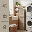MOBILE 3 MODULI TALPA 40X43X125 CM CON ANTE TRAFORATE – CONTENITORE VERTICALE ORGANIZZAZIONE CASA PER INGRESSO E ZONA GIORNO