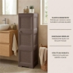 MOBILE CONTENITORE WENGÉ 3 MODULI 40X43X125 CM CON ANTE TRAFORATE – ARMADIETTO VERTICALE IN PLASTICA ELEGANTE PER ORGANIZZARE CASA