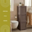 MOBILE CONTENITORE WENGÉ 3 MODULI 40X43X125 CM CON ANTE TRAFORATE – ARMADIETTO VERTICALE IN PLASTICA ELEGANTE PER ORGANIZZARE CASA