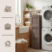 MOBILE CONTENITORE WENGÉ 3 MODULI 40X43X125 CM CON ANTE TRAFORATE – ARMADIETTO VERTICALE IN PLASTICA ELEGANTE PER ORGANIZZARE CASA