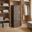 MOBILE CONTENITORE WENGÉ 3 MODULI 40X43X125 CM CON ANTE TRAFORATE – ARMADIETTO VERTICALE IN PLASTICA ELEGANTE PER ORGANIZZARE CASA