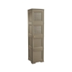 MOBILE ORGANIZZATORE BAGNO 4 MODULI WENGÉ 40X43X164 CM CON 2 ANTE TRAFORATE E 2 ANTE EFFETTO LEGNO – MOBILE CONTENITORE VERTICALE SALVASPAZIO