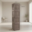 MOBILE ORGANIZZATORE BAGNO 4 MODULI WENGÉ 40X43X164 CM CON 2 ANTE TRAFORATE E 2 ANTE EFFETTO LEGNO – MOBILE CONTENITORE VERTICALE SALVASPAZIO