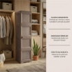 MOBILE ORGANIZZATORE BAGNO 4 MODULI WENGÉ 40X43X164 CM CON 2 ANTE TRAFORATE E 2 ANTE EFFETTO LEGNO – MOBILE CONTENITORE VERTICALE SALVASPAZIO