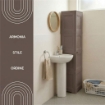 MOBILE ORGANIZZATORE BAGNO 4 MODULI WENGÉ 40X43X164 CM CON 2 ANTE TRAFORATE E 2 ANTE EFFETTO LEGNO – MOBILE CONTENITORE VERTICALE SALVASPAZIO