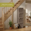 MOBILE ORGANIZZATORE BAGNO 4 MODULI WENGÉ 40X43X164 CM CON 2 ANTE TRAFORATE E 2 ANTE EFFETTO LEGNO – MOBILE CONTENITORE VERTICALE SALVASPAZIO