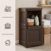 MOBILE 1 MODULO CON ANTA LEGNO E 1 MODULO SCAFFALE WENGÉ 40X43X85,5 CM – SOLUZIONE SALVASPAZIO PER ORGANIZZAZIONE CASA E ZONA LIVING