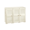 ARMADIO 3 ANTE ANGORA 118X43X85,5 CM CON PUNTALI E ANTE TRAFORATE – MOBILE COMPATTO DECORATIVO PER ZONA GIORNO