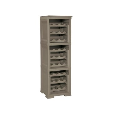 SCAFFALE PORTABOTTIGLIE 27 BOTTIGLIE WENGÉ 40X42,5X125 CM – CANTINETTA A VISTA 3 MODULI PER CUCINA E ZONA PRANZO