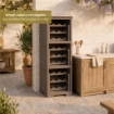SCAFFALE PORTABOTTIGLIE 27 BOTTIGLIE WENGÉ 40X42,5X125 CM – CANTINETTA A VISTA 3 MODULI PER CUCINA E ZONA PRANZO
