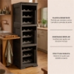 SCAFFALE PORTABOTTIGLIE 27 BOTTIGLIE WENGÉ 40X42,5X125 CM – CANTINETTA A VISTA 3 MODULI PER CUCINA E ZONA PRANZO