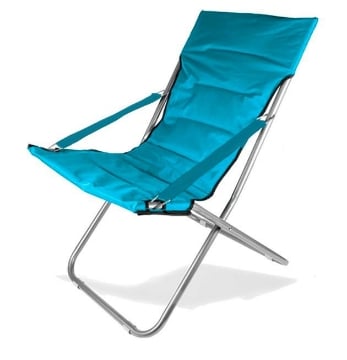 SEDIA SDRAIO PIEGHEVOLE IMBOTTITA CANAPONE TURCHESE  60X47X92 