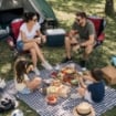 SEDIA DA CAMPING IN TESSUTO ROSSO CON CHIUSURA A FISARMONICA POGGIOLI E PORTA BEVANDE  60X90X105 CM