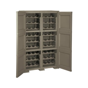 ARMADIO PORTABOTTIGLIE 72 BOTTIGLIE WENGÉ 79X43X125 CM CON ANTA LISCIA – CANTINETTA VERTICALE CHIUSA PER ZONA PRANZO E LIVING